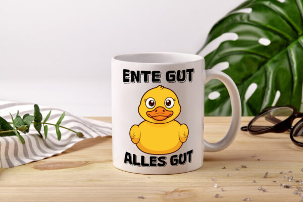 Ente gut alles gut | Quietscheente | Badeente - Tasse Weiss - Kaffeetasse / Geschenk / Familie