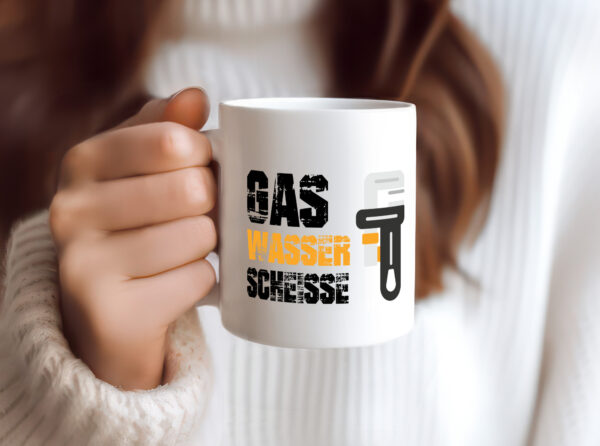 Gas | Wasser | Scheisse | Klempner - Tasse Weiss - Kaffeetasse / Geschenk / Familie