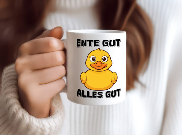 Ente gut alles gut | Quietscheente | Badeente - Tasse Weiss - Kaffeetasse / Geschenk / Familie