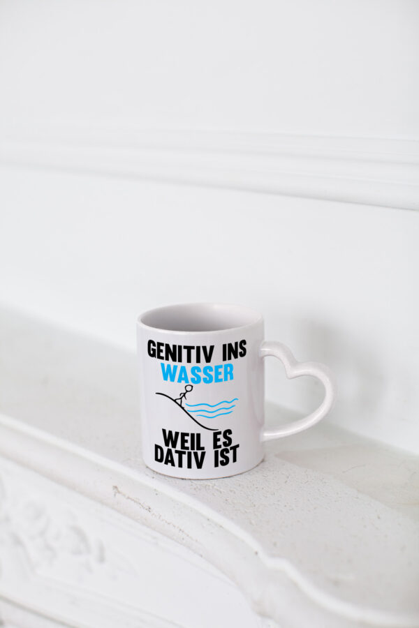 Genitiv Wasser weil Dativ | Grammatik | Rechtschreibung - Herzhenkel Tasse - Kaffeetasse / Geschenk / Familie