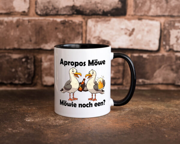 Apropos Möwe | Möwie noch een | Norddeutsch | Plattdeutsch Farbige Tasse - Kaffeetasse / Geschenk / Familie
