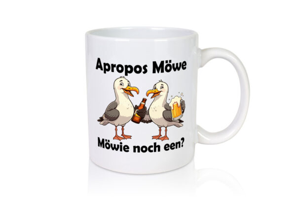 Apropos Möwe | Möwie noch een | Norddeutsch | Plattdeutsch - Tasse Weiss - Kaffeetasse / Geschenk / Familie