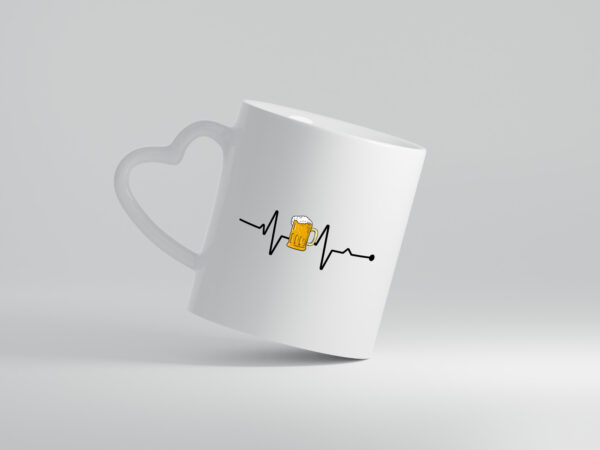 Bier Herzschlag | Motiv Biertrinker | Bierkrug | Pils - Herzhenkel Tasse - Kaffeetasse / Geschenk / Familie