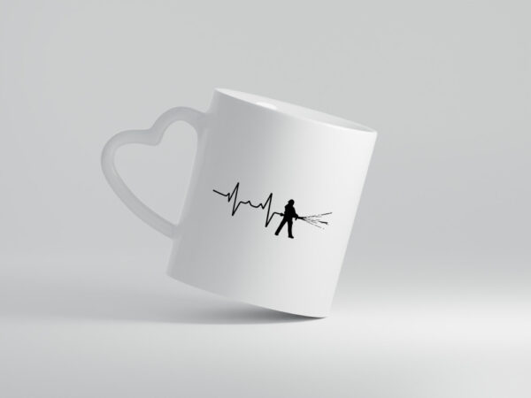 Feuerwehr Motiv | Feuerwehrmann | freiwillige Feuerwehr - Herzhenkel Tasse - Kaffeetasse / Geschenk / Familie