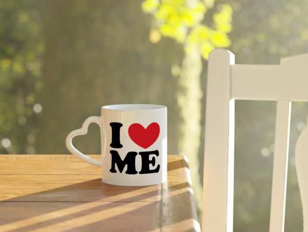 I love me vl10 - Herzhenkel Tasse - Kaffeetasse / Geschenk / Familie