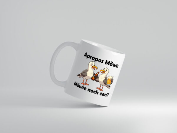 Apropos Möwe | Möwie noch een | Norddeutsch | Plattdeutsch - Tasse Weiss - Kaffeetasse / Geschenk / Familie