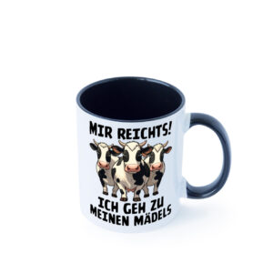 Mir reichts ich geh zu meinen Mädels | Landwirt | Kühe Farbige Tasse - Kaffeetasse / Geschenk / Familie