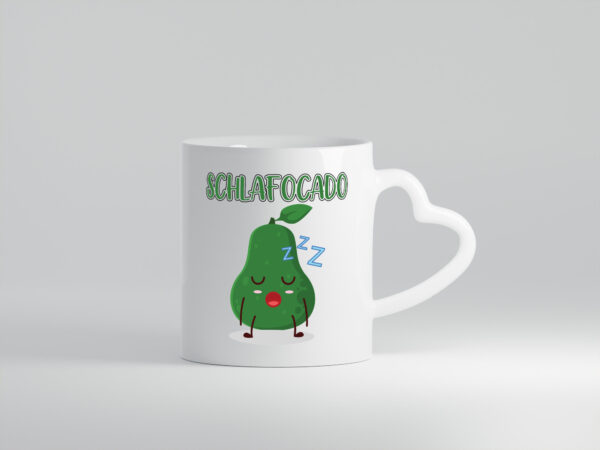 Schlafocado | Müde | Avocado | ich will noch Schlafen - Herzhenkel Tasse - Kaffeetasse / Geschenk / Familie