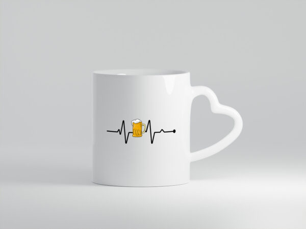 Bier Herzschlag | Motiv Biertrinker | Bierkrug | Pils - Herzhenkel Tasse - Kaffeetasse / Geschenk / Familie