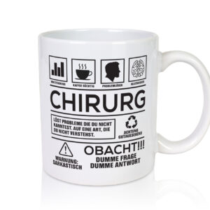 Achtung Probleme Chirurg | Medizin | Chirurgie | Krankenhaus - Tasse Weiss - Kaffeetasse / Geschenk / Familie