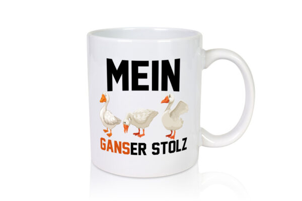 Mein ganser Stolz | Gans | Gänsezüchter - Tasse Weiss - Kaffeetasse / Geschenk / Familie