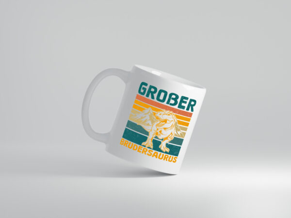 Großer Brudersaurus | Geschwester | T-Rex - Tasse Weiss - Kaffeetasse / Geschenk / Familie