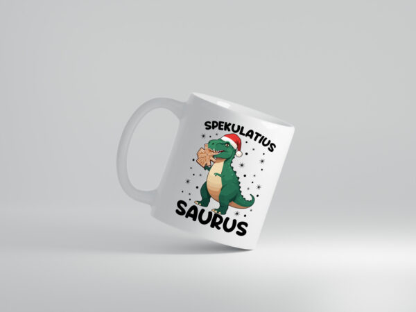 Spekulatius Saurus | Dinosaurier | Weihnachten - Tasse Weiss - Kaffeetasse / Geschenk / Familie