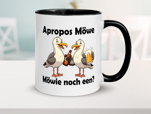 Apropos Möwe | Möwie noch een | Norddeutsch | Plattdeutsch Farbige Tasse - Kaffeetasse / Geschenk / Familie