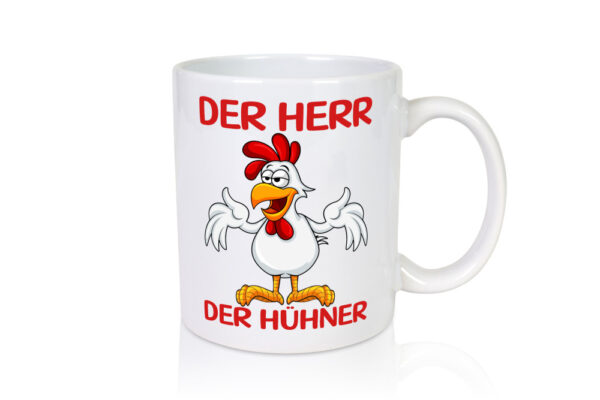 Der Herr der Hühner | Bauernhof | Hühnerstall | Landwirt - Tasse Weiss - Kaffeetasse / Geschenk / Familie