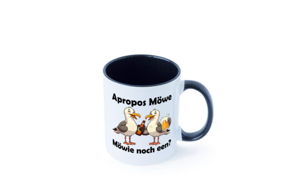 Apropos Möwe | Möwie noch een | Norddeutsch | Plattdeutsch Farbige Tasse - Kaffeetasse / Geschenk / Familie