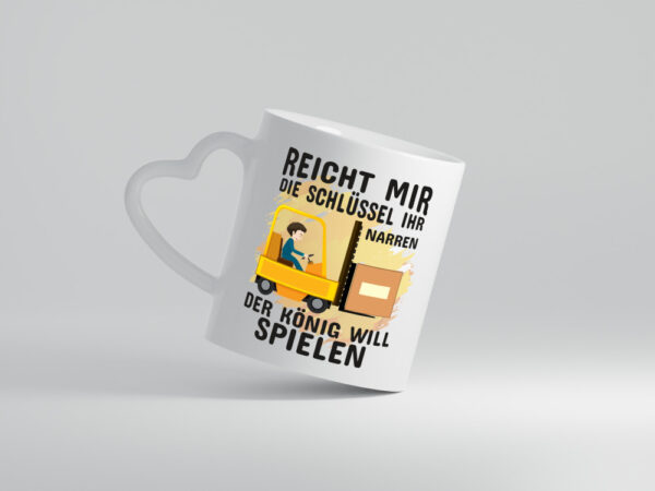 Gabelstapler Tasse | Lagerarbeiter Humor | Beruf Humor - Herzhenkel Tasse - Kaffeetasse / Geschenk / Familie