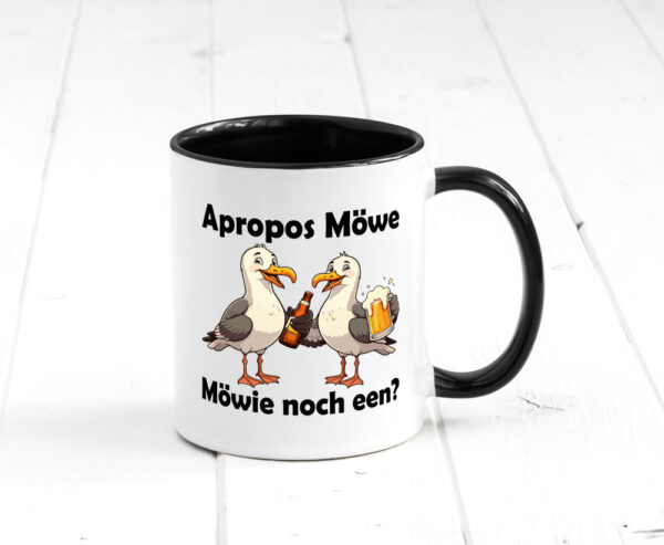 Apropos Möwe | Möwie noch een | Norddeutsch | Plattdeutsch Farbige Tasse - Kaffeetasse / Geschenk / Familie