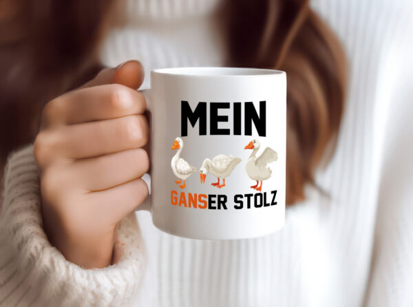 Mein ganser Stolz | Gans | Gänsezüchter - Tasse Weiss - Kaffeetasse / Geschenk / Familie