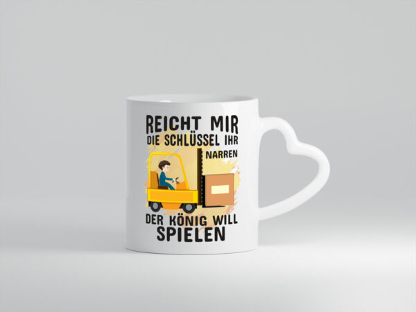 Gabelstapler Tasse | Lagerarbeiter Humor | Beruf Humor - Herzhenkel Tasse - Kaffeetasse / Geschenk / Familie