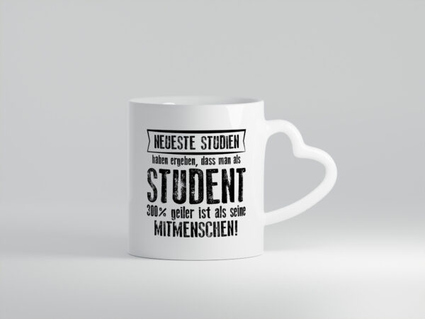 Neuste Studien: Student | Universität | Uni | Studium | - Herzhenkel Tasse - Kaffeetasse / Geschenk / Familie