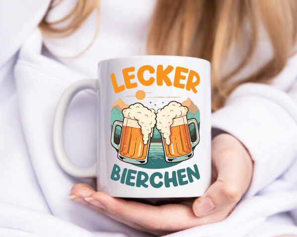 Lecker Bierchen | Biertrinker Bierliebhaber - Tasse Weiss - Kaffeetasse / Geschenk / Familie