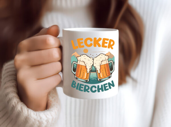 Lecker Bierchen | Biertrinker Bierliebhaber - Tasse Weiss - Kaffeetasse / Geschenk / Familie