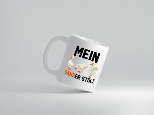 Mein ganser Stolz | Gans | Gänsezüchter - Tasse Weiss - Kaffeetasse / Geschenk / Familie