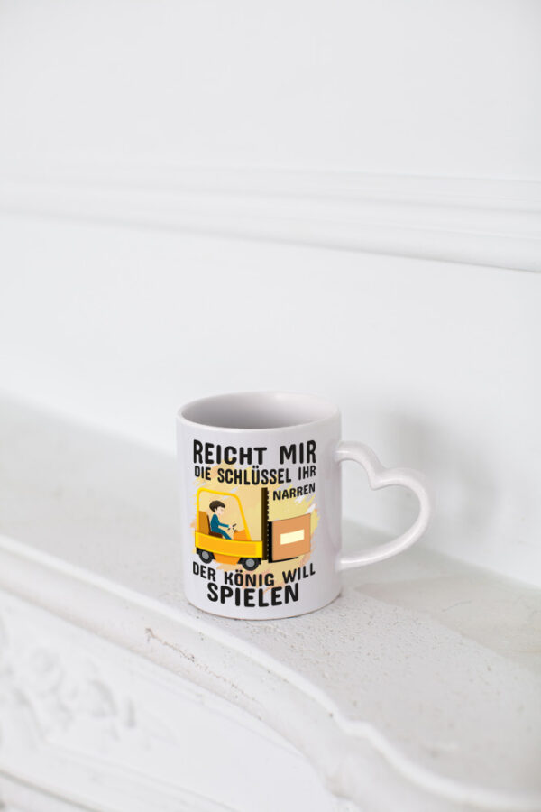 Gabelstapler Tasse | Lagerarbeiter Humor | Beruf Humor - Herzhenkel Tasse - Kaffeetasse / Geschenk / Familie