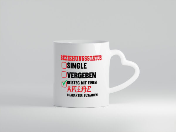 Beziehungsstatus | Single | Vergeben | Geistig mit einem - Herzhenkel Tasse - Kaffeetasse / Geschenk / Familie