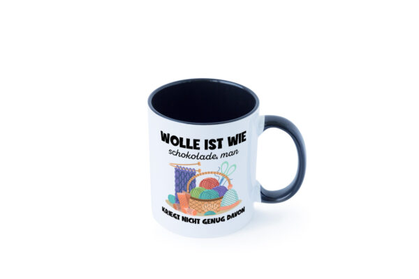 Wolle ist wie Schokolade | Häkeln | Wolle Farbige Tasse - Kaffeetasse / Geschenk / Familie