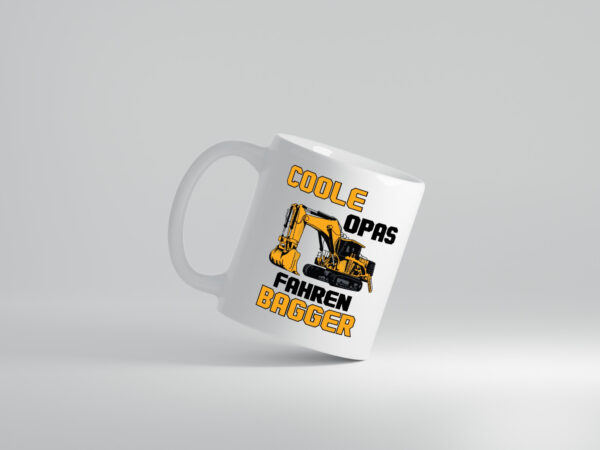 Coole Opas fahren Bagger | Baggerfahrer | Opa - Tasse Weiss - Kaffeetasse / Geschenk / Familie