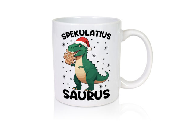 Spekulatius Saurus | Dinosaurier | Weihnachten - Tasse Weiss - Kaffeetasse / Geschenk / Familie