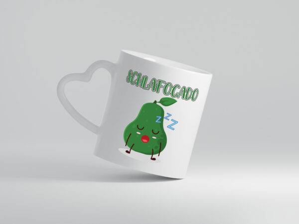 Schlafocado | Müde | Avocado | ich will noch Schlafen - Herzhenkel Tasse - Kaffeetasse / Geschenk / Familie