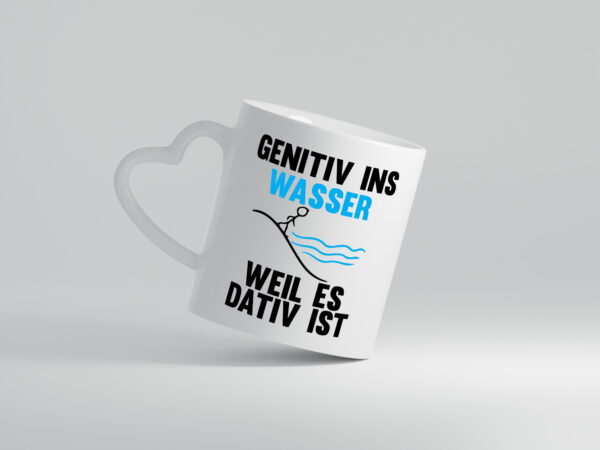 Genitiv Wasser weil Dativ | Grammatik | Rechtschreibung - Herzhenkel Tasse - Kaffeetasse / Geschenk / Familie