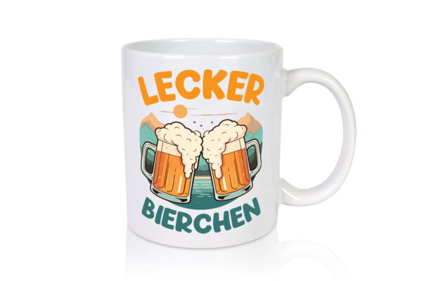 Lecker Bierchen | Biertrinker Bierliebhaber - Tasse Weiss - Kaffeetasse / Geschenk / Familie