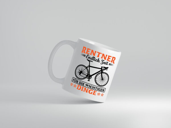 Rentner | Zeit für wichtige Dinge | Fahrrad - Tasse Weiss - Kaffeetasse / Geschenk / Familie