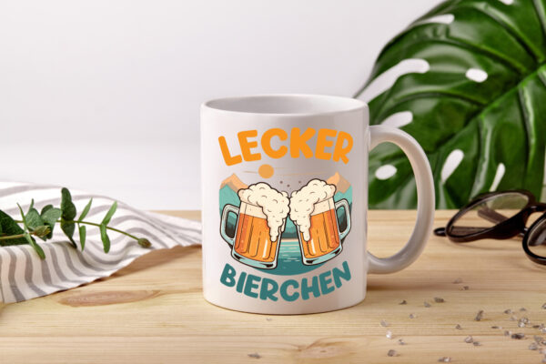 Lecker Bierchen | Biertrinker Bierliebhaber - Tasse Weiss - Kaffeetasse / Geschenk / Familie