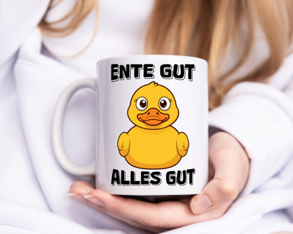 Ente gut alles gut | Quietscheente | Badeente - Tasse Weiss - Kaffeetasse / Geschenk / Familie