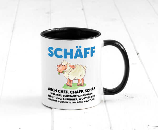 Chef | Arbeitgeber | Boss | Wortspiel Farbige Tasse - Kaffeetasse / Geschenk / Familie