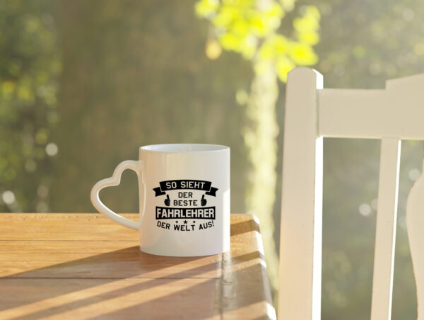 Bester Fahrlehrer der Welt | Sterne| Daumen hoch - Herzhenkel Tasse - Kaffeetasse / Geschenk / Familie