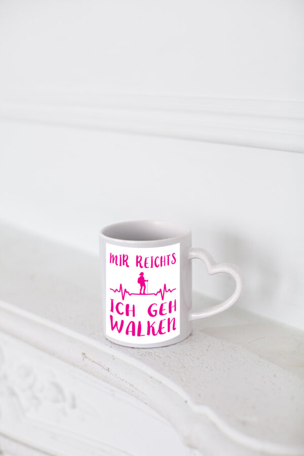 Ich geh walken | Mensch | Herzschlag - Herzhenkel Tasse - Kaffeetasse / Geschenk / Familie