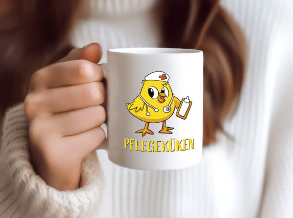 Pflegeküken | Küken Stethoskop - Tasse Weiss - Kaffeetasse / Geschenk / Familie