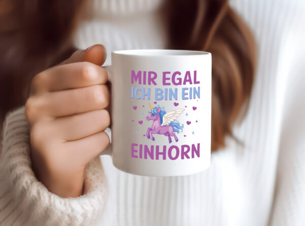 Mir egal, ich bin ein Einhorn| Herzen - Tasse Weiss - Kaffeetasse / Geschenk / Familie