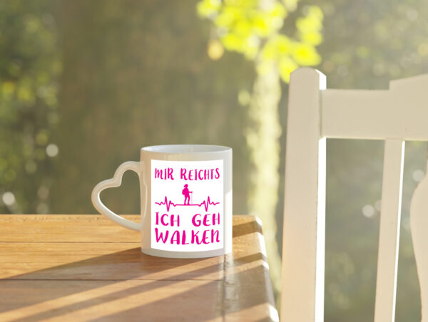 Ich geh walken | Mensch | Herzschlag - Herzhenkel Tasse - Kaffeetasse / Geschenk / Familie