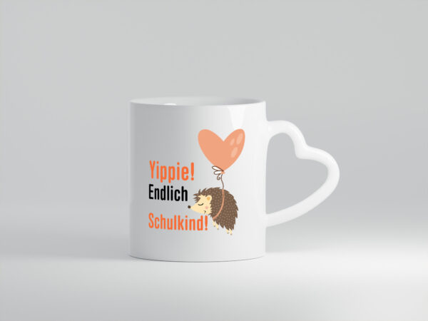 Schulkind | Einschulung | 1. Klasse | Grundschule v2 - Herzhenkel Tasse - Kaffeetasse / Geschenk / Familie