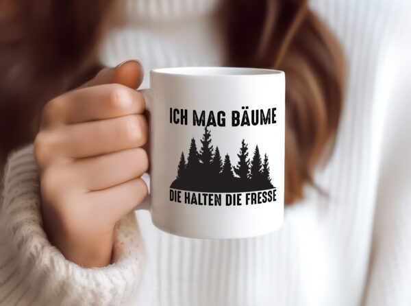 Ich mag Bäume | Wald | Die halten die Fresse - Tasse Weiss - Kaffeetasse / Geschenk / Familie