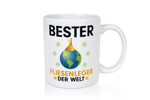 Welt Bester Fliesenleger | Fliesenlegen | Bau - Tasse Weiss - Kaffeetasse / Geschenk / Familie