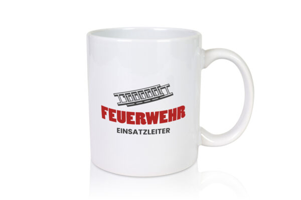 Feuerwehr Einsatzleiter | Feuerwehrmann | Feuerwehrfahrzeug - Tasse Weiss - Kaffeetasse / Geschenk / Familie