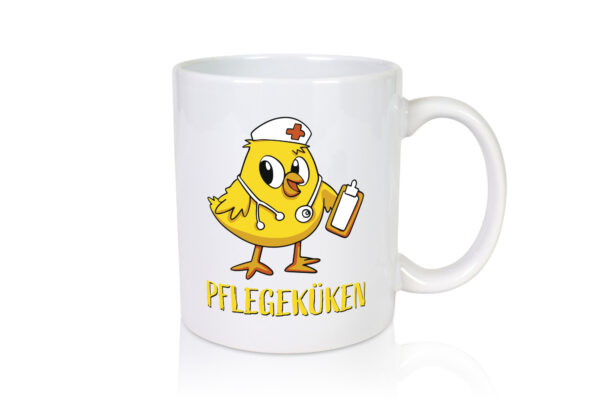 Pflegeküken | Küken Stethoskop - Tasse Weiss - Kaffeetasse / Geschenk / Familie